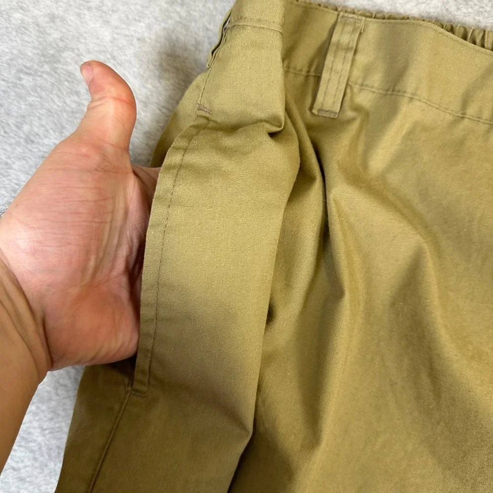 Haband Mens Khaki Shorts Size 44 Elastic Back Waist Tan Cotton Blend Casual‎